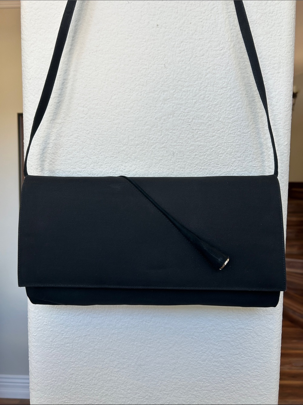 Charles Jourdan Black Fold-Over Shoulder Bag